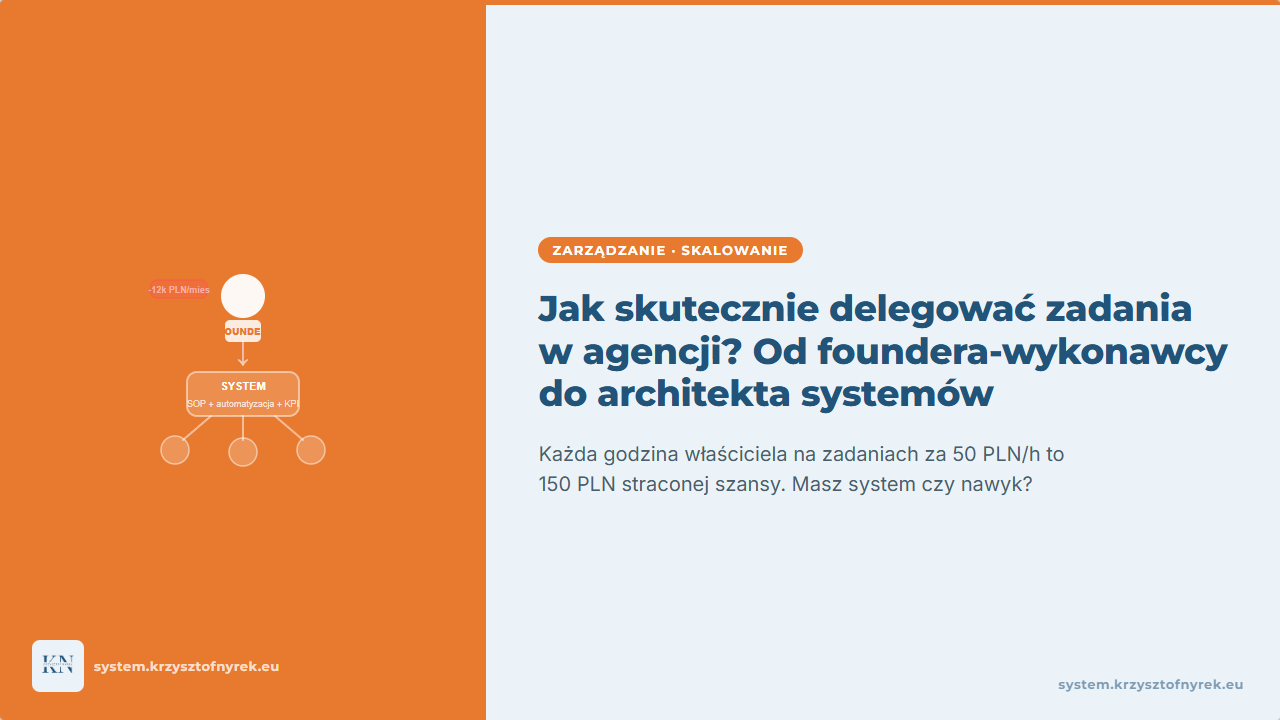 Jak skutecznie delegować zadania w agencji? Od foundera-wykonawcy do architekta systemów